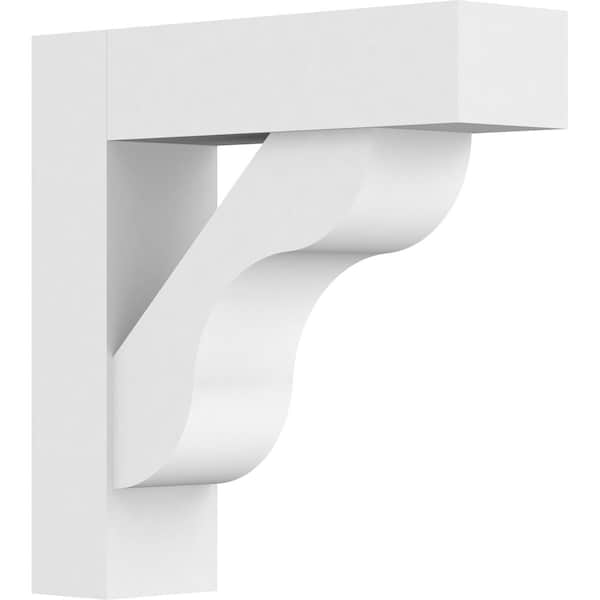 Ekena Millwork Standard Carmel Architectural Grade PVC Bracket With Block Ends, 5"W x 18"D x 18"H BKTP05X18X18CAR05 - main